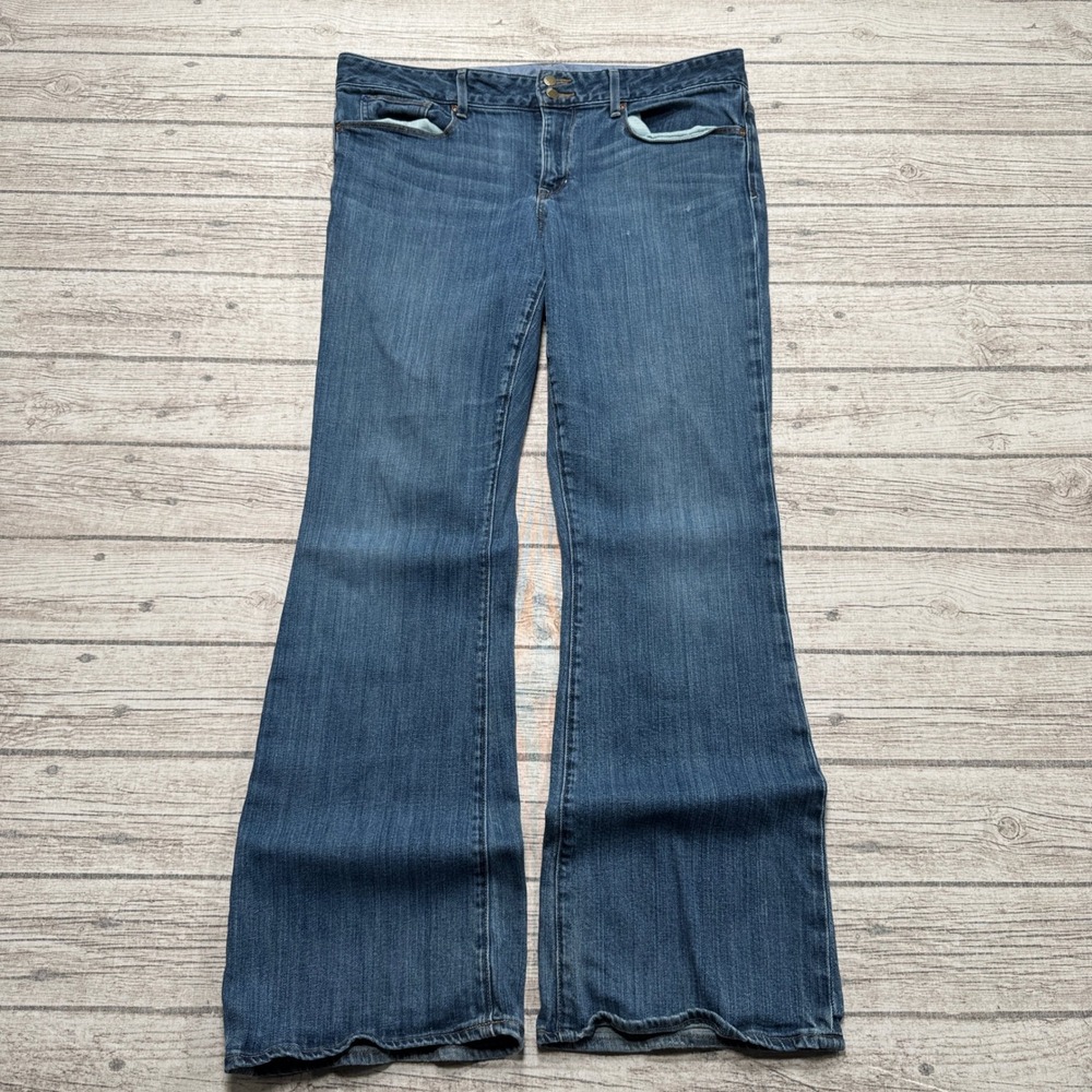 GAP Jeans Women's 32/14R Blue Denim Perfect Bootcut Relaxed Fit Mid Rise Western